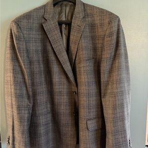 Jos A Bank Reserve 1905 Blazer 52R Gray Blue Plaid Sport Coat